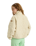 The Roxy Womens Blurry Cloud Zip Fleece Jacket in Parchment