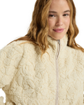The Roxy Womens Blurry Cloud Zip Fleece Jacket in Parchment