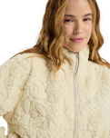 The Roxy Womens Blurry Cloud Zip Fleece Jacket in Parchment