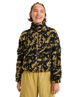 The Roxy Womens Boundless Zip Fleece Jacket in Anthracite Big Flowers