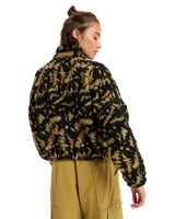 The Roxy Womens Boundless Zip Fleece Jacket in Anthracite Big Flowers