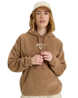 The Roxy Womens Cool Calling Polar Fleece Hoodie in Woodsmoke