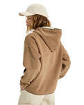 The Roxy Womens Cool Calling Polar Fleece Hoodie in Woodsmoke