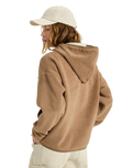 The Roxy Womens Cool Calling Polar Fleece Hoodie in Woodsmoke