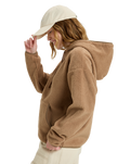 The Roxy Womens Cool Calling Polar Fleece Hoodie in Woodsmoke