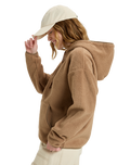 The Roxy Womens Cool Calling Polar Fleece Hoodie in Woodsmoke