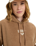 The Roxy Womens Cool Calling Polar Fleece Hoodie in Woodsmoke