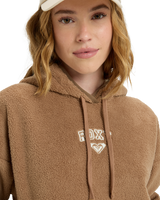 The Roxy Womens Cool Calling Polar Fleece Hoodie in Woodsmoke