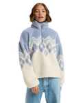 The Roxy Womens Mountain Story Half Zip Fleece Jacket in Egret