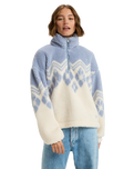 The Roxy Womens Mountain Story Half Zip Fleece Jacket in Egret