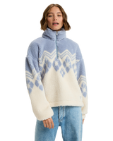 The Roxy Womens Mountain Story Half Zip Fleece Jacket in Egret