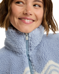 The Roxy Womens Mountain Story Half Zip Fleece Jacket in Egret