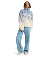 The Roxy Womens Mountain Story Half Zip Fleece Jacket in Egret