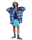 Over & Above Jacket in Dutch Blue Plaid Fade