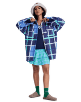 Over & Above Jacket in Dutch Blue Plaid Fade