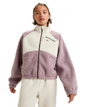 The Roxy Womens Waves Of Warmth Colourblock Fleece Jacket in Nirvana