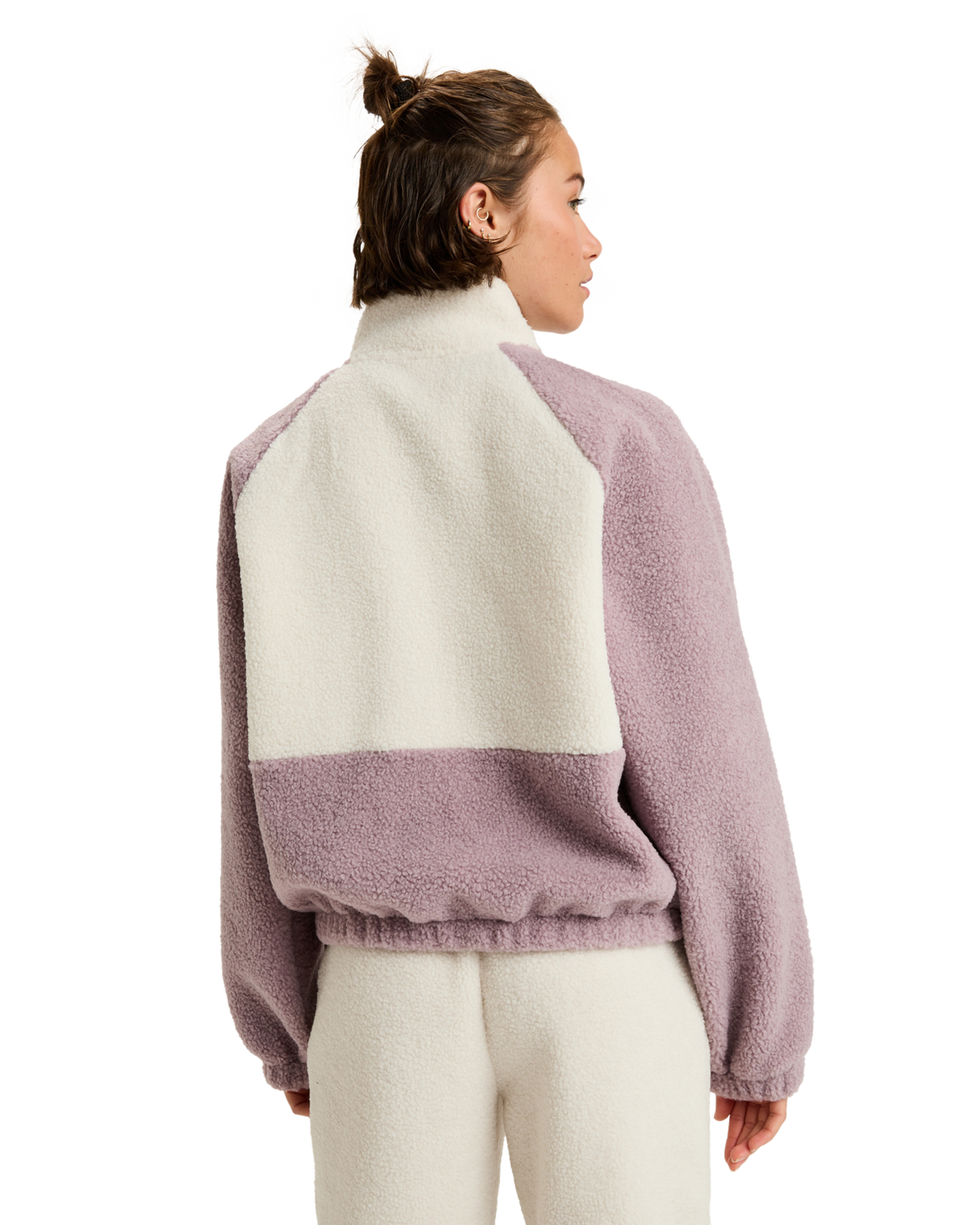The Roxy Womens Waves Of Warmth Colourblock Fleece Jacket in Nirvana