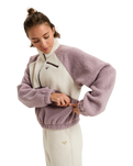 The Roxy Womens Waves Of Warmth Colourblock Fleece Jacket in Nirvana