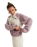 The Roxy Womens Waves Of Warmth Colourblock Fleece Jacket in Nirvana