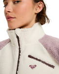 The Roxy Womens Waves Of Warmth Colourblock Fleece Jacket in Nirvana