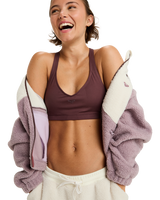 The Roxy Womens Waves Of Warmth Colourblock Fleece Jacket in Nirvana