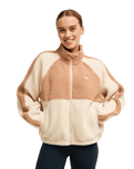 The Roxy Womens Boundless Spirit Soild Fleece Jacket in Biscotti
