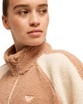 The Roxy Womens Boundless Spirit Soild Fleece Jacket in Biscotti