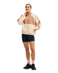 The Roxy Womens Boundless Spirit Soild Fleece Jacket in Biscotti