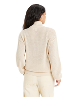 The Roxy Womens Memories Of Sun 1/2 Zip Sweatshirt in Parchment