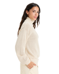 The Roxy Womens Memories Of Sun 1/2 Zip Sweatshirt in Parchment