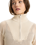 The Roxy Womens Memories Of Sun 1/2 Zip Sweatshirt in Parchment
