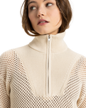 The Roxy Womens Memories Of Sun 1/2 Zip Sweatshirt in Parchment
