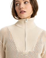 The Roxy Womens Memories Of Sun 1/2 Zip Sweatshirt in Parchment