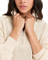 The Roxy Womens Memories Of Sun 1/2 Zip Sweatshirt in Parchment