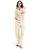 The Roxy Womens Memories Of Sun 1/2 Zip Sweatshirt in Parchment