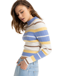 The Roxy Womens Playa Morning Jumper in Grapemist Playa Morning Stripe
