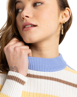 The Roxy Womens Playa Morning Jumper in Grapemist Playa Morning Stripe