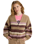 The Roxy Womens Marble Tiles Cardigan in Woodsmoke