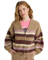 The Roxy Womens Marble Tiles Cardigan in Woodsmoke