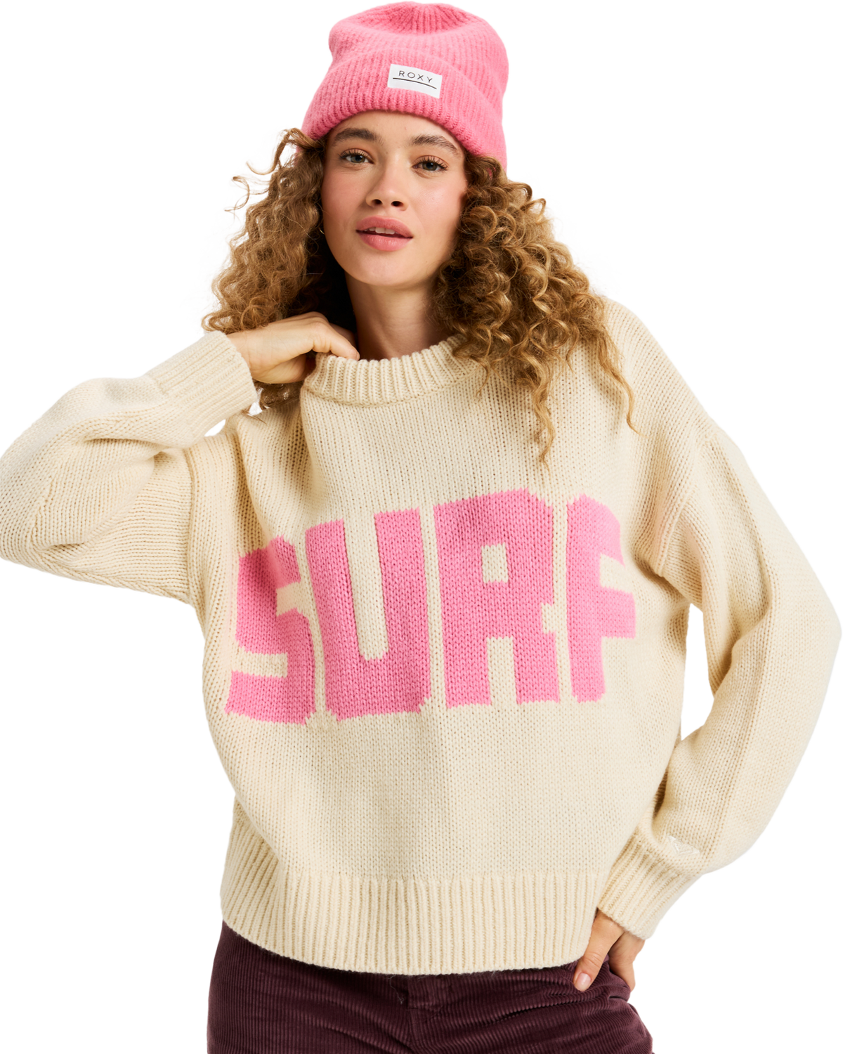 The Roxy Womens Exploring Heart Jumper in Parchment