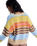 Cosmic Coast Stripes Cardigan in Coconut Milk Horizon Prism