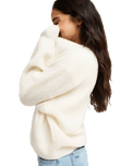 The Roxy Womens Loomed Horizon Jumper in Coconut Milk