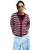 The Roxy Womens Deep As The Ocean Stripes Cardigan in Beet Red All Star Stripe