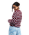 The Roxy Womens Deep As The Ocean Stripes Cardigan in Beet Red All Star Stripe