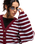 The Roxy Womens Deep As The Ocean Stripes Cardigan in Beet Red All Star Stripe
