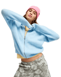 The Roxy Womens Go To The Top Zip Hoodie in Cerulean