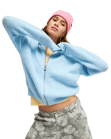 The Roxy Womens Go To The Top Zip Hoodie in Cerulean