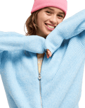 The Roxy Womens Go To The Top Zip Hoodie in Cerulean