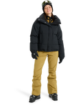 The Roxy Womens Snow Winter Rebel Technical Jacket in True Black