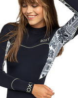 The Roxy Swell Series 3/2mm Back Zip Wetsuit in Egret Mo Rockin Vibes | Available at Anns Cottage